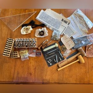 Lot of Vintage Tandy Leather Stamping Tools & Accessories